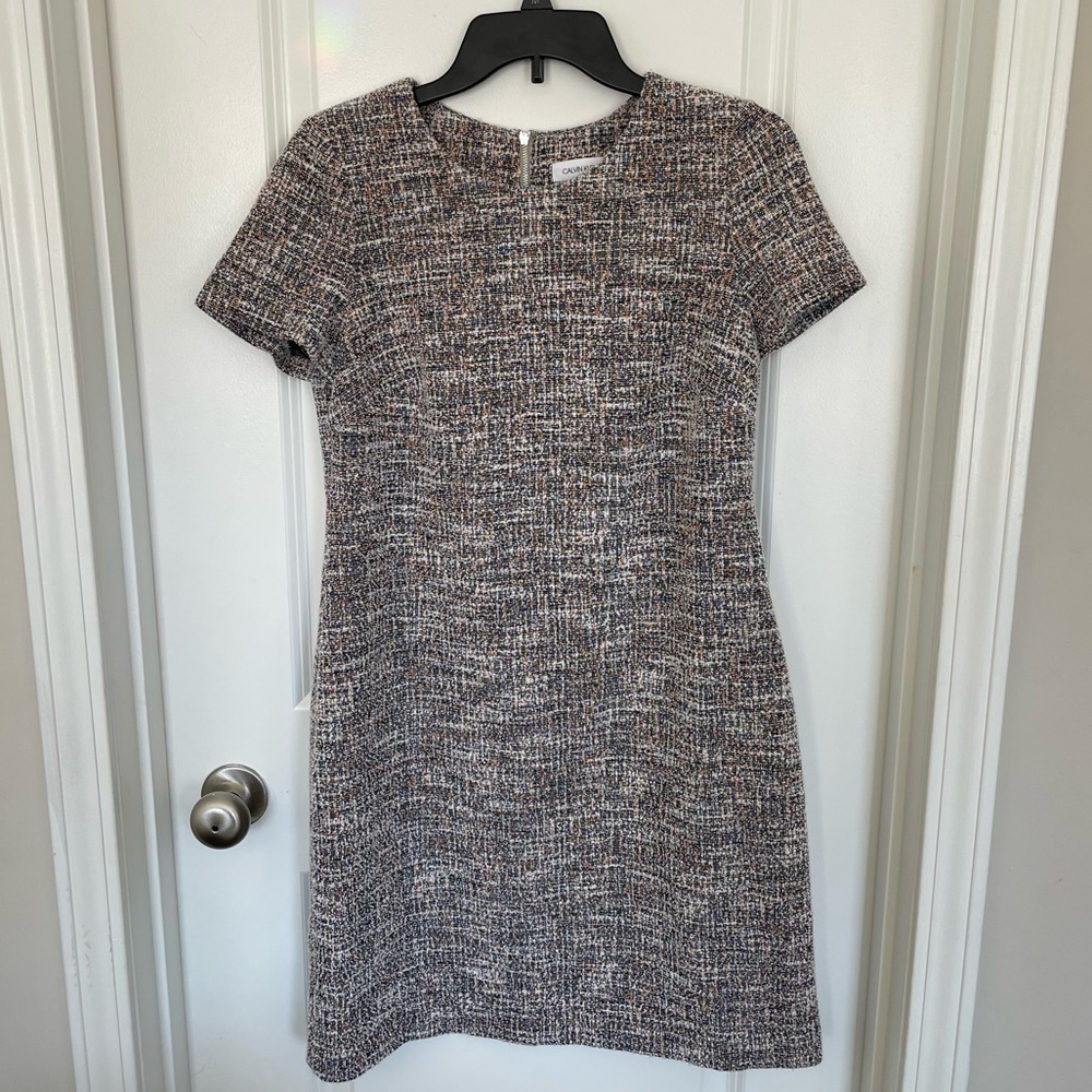 Calvin Klein Women’s Tweed Midi Cap Sleeve dress